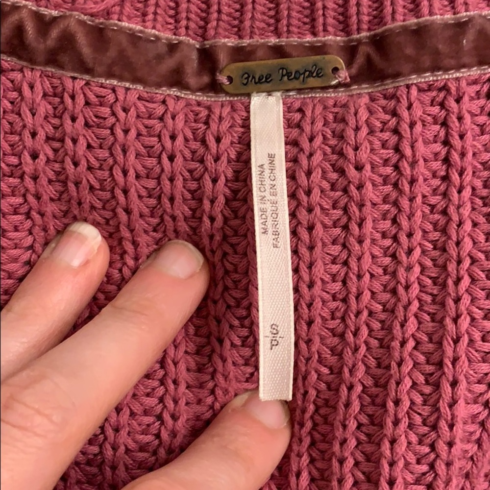 Free People Damsel Pink Bell Sleeve Knit Sweater - Picture 4 of 7